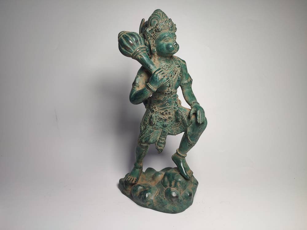 Estátua de bronze de Hanuman, Rei dos Macacos, Senhor Hanuman, Estatueta de Hanuman, Escultura de Hanuman, História do Ramayana, Decoração para casa, Presente de aniversário, 12,2"