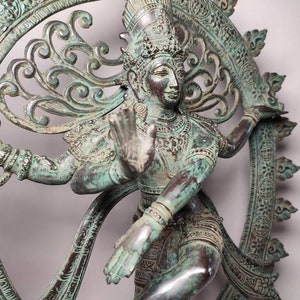 Antique Shiva Nataraja Statue, Shiva On Altar, The Wedding of Shiva, Hinduism Art, Decorative Shiva, Lord of Dancing, Home Decor, 18.3 inch