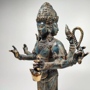 Rare Brahma Statue, Bronze Brahma Statue, Antique Brahma God, Javanese Brahma Style, Home Decor, Birthday Gift, 13.1 Inch