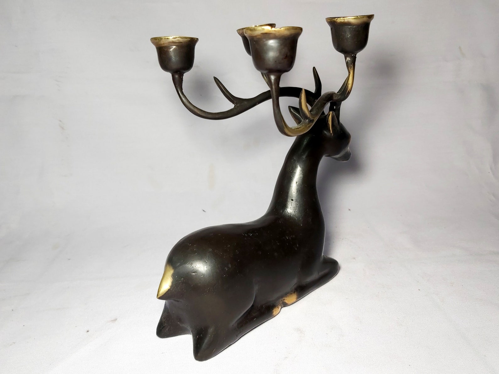 Deer Candle Holder Four Candle Holder Bronze Deer Sculpture Etsy