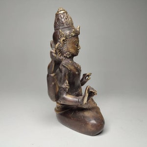 Bronze Vishnu God, Vishnu Sculpture, The Preserver, Hindu God, Collectable Gift, Decorative Vishnu, Home Decor, Rare Item, 4.3 inch image 5