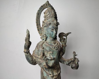 Vishnu God Statue, Vishnu Four Arms Statue, Lord Vishnu, Bronze Sculpture, Vishnu Figurine, Home Decor, Collectable Gift, 12.7 inch