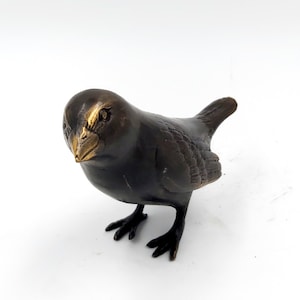 Bronze Bird Sculpture, Bird Statue, Animal Figure, Animal Lover, Solid Bronze, Home Decor, Collectable Gift, Birthday Gift, 3.5 inch