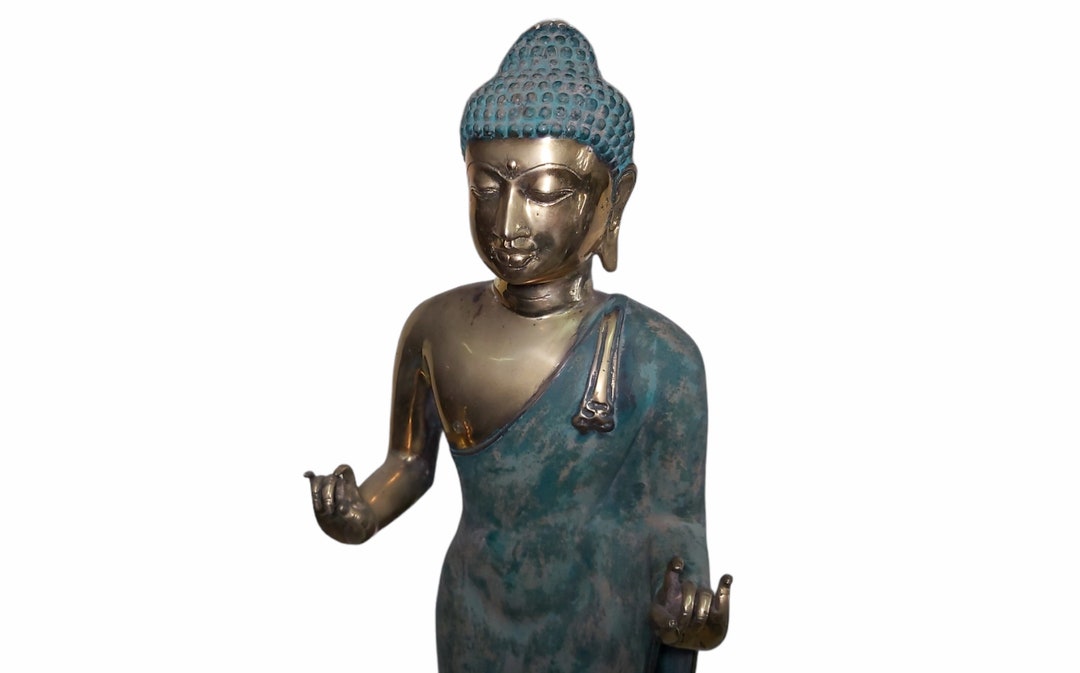 ブロンズ仏像彫刻、アンティーク仏像、仏像置物、仏壇、瞑想仏像、立像