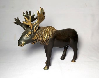 Bronze Moose Statue, Moose Sculpture, Moose Figurine, Animal Lover, Wild Animal, Home Decor, Birthday Gift, 6.2 inch