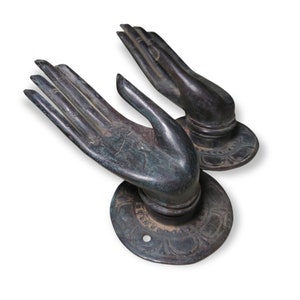 1 Set Bronze Buddha Hand, Buddha Hand Door Pull, Wall Hook, Wall Decor, Wall Art, Home Decor, Birthday Gift, 5.9 inch