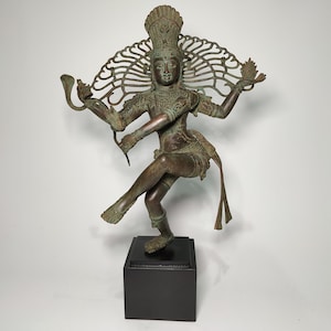 Antique Shiva Nataraja Statue, Shiva On Altar, The Wedding of Shiva, Hinduism Art, Decorative Shiva, Lord of Dancing, Home Decor, 20.8 inch