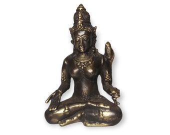 Dea Tara in bronzo, Scultura della Dea Tara, Lakshmi Bali, Scultura d'arte indù, Dea indù, Decorazione per la casa, Regalo di compleanno, 4,3 pollici