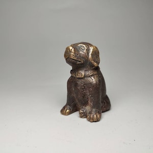 Sitting dog sculpture, bronze statue, pet, animal figure, animal lover, home decor, gift, present, birthday present, dog lover