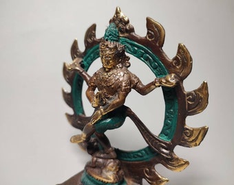 Statua di bronzo di Shiva Nataraja, Dio indù, Shiva danzante, Shiva sull'altare, Il matrimonio di Shiva, Arte Induismo, Shiva decorativo, Oggetto raro