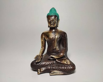 Bronze Buddha Statue, Meditating Buddha, Buddha Figurine, Buddhist Altar, Spiritual Gifts, Home Decor, Rare Item, 5.3 inch