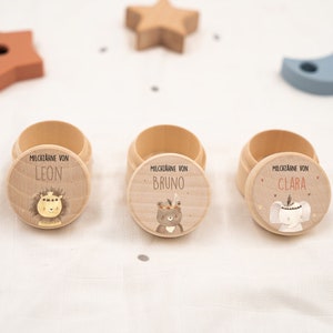 Milk tooth box personalized made of wood with tooth box tooth fairy coin, tooth box for milk teeth with name, gift