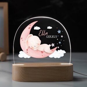Personalized rainbow night lamp made of acrylic, baby gift birth, baptism gift, children's room, birthday gift, bedside lamp