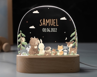 Personalisierte Regenbogen Nachtlampe aus Acryl, Babygeschenk Geburt, Taufgeschenk, Kinderzimmer, Geburtstagsgeschenk, Nachttischlampe