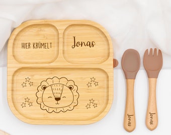 Personalized children's plate, bamboo baby plate, baby gift, baby plate, christening, birth, children's gifts, kids and baby, kidsmood