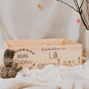 Osterkiste mit Name personalisiert – Osterkorb aus Holz, Ostergeschenk Kind, Osternest individuell, Geschenk Ostern, Osterbox personalisiert