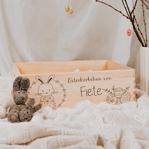 Gepersonaliseerde paasdoos, paasmand hout, paasnest, paascadeau kind, gepersonaliseerde paasdoos, paascadeau, paasdecoratie