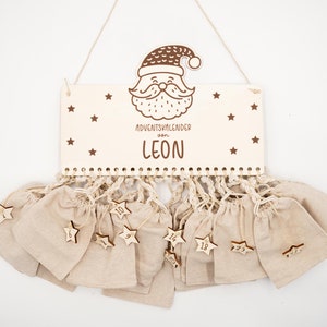 Calendario dell'Avvento personalizzato con nome, Natale, calendario dell'Avvento in legno, calendario di Natale, calendario dell'Avvento da riempire, bambini