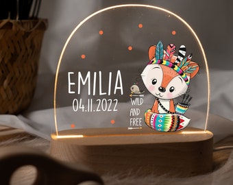 Personalisierte Regenbogen Nachtlampe aus Acryl, Babygeschenk Geburt, Taufgeschenk, Kinderzimmer, Geburtstagsgeschenk, Nachttischlampe