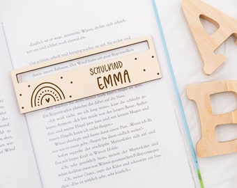 Personalized wooden ruler reading aid - back-to-school gifts - individual schoolchild gift - starting school