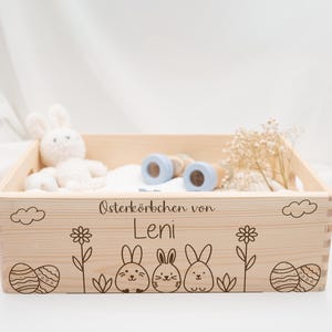 Personalisierte Osterkiste, Osterkörbchen Holz, Osternest, Ostergeschenk Kind, Osterbox personalisiert, Ostern Geschenk, Ostern Dekoration