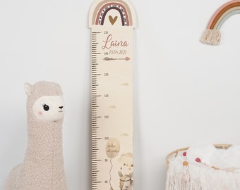 Messlatte personalisiert Reh 65 -150cm aus Aluverbund/Holz für Kinder, mit Name und Motiv, Messleiste, Taufgeschenk, Kinderzimmer,Geburtstag