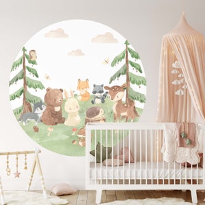 Adesivi murali magici animali della foresta - Adesivi murali acquerellabili per camerette di bambini e neonati, decorazione perfetta per la cameretta dei bambini