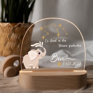 Lampada da notte personalizzata con segno zodiacale in acrilico, regalo nascita bambino, regalo battesimo, cameretta dei bambini, regalo compleanno, lampada da comodino