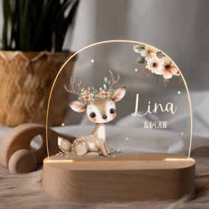 Lampe de nuit enfant personnalisée, veilleuse acrylique, cadeau bébé, veilleuse bébé, veilleuse LED, cadeau naissance, cadeau baptême