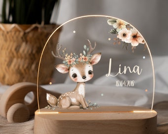 Personalized children&#39;s night lamp, acrylic night lamp, baby gift, baby night light, LED night light, birth gift, christening gift