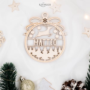 Weihnachtskugeln aus Holz mit Namen - Weihnachtsgeschenkanhänger-Personalisiertes Geschenk-Weihnachtsbaumdekoration-Weihnachtsdekoration