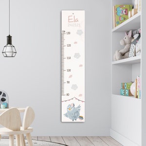 Gepersonaliseerde meetlat van AluDibond, hout voor kinderen, gepersonaliseerd met naam en motief, meetlat, doopcadeau, kinderkamer, verjaardag