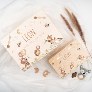 Personalisierte Baby-Erinnerungskiste mit Name,Geschenk zur Geburt, Taufgeschenk, Erinnerungsbox Baby,Babygeschenk Mädchen Junge,Memorybox