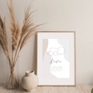 Geburtsposter personalisiert mit Geburtsdaten, Geschenk zur Geburt/Taufe, Wanddeko, Poster, Kinderposter, Kinderzimmer, Wandbilder, Boho