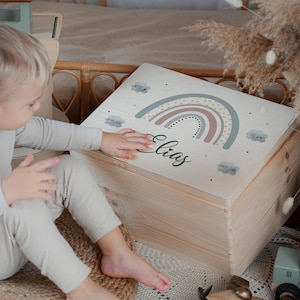Caja de recuerdos de bebé personalizada con nombre, regalo de nacimiento, regalo de bautizo, caja de recuerdos de bebé, regalo de bebé niña niño, caja de recuerdos