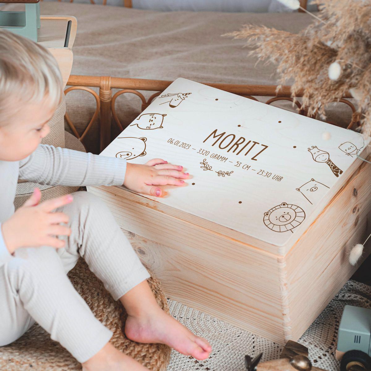 Personalized baby memory box with name, birth gift, christening gift, baby memory box, baby gift girl boy, memory box