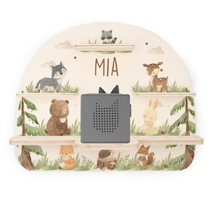 Tonieregal personalisiert mit Name für 15 Figuren & Toniebox aus Holz, Toniebox Regal, Regal für Toniebox, Kinderzimmer Deko, Baby Geschenk