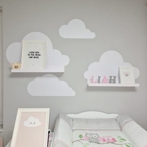 4 Cloud stickers, wall stickers, wall decals, stickers, baby room, children's room, wall design, furnishing ideas, wall stickers, self-adhesive