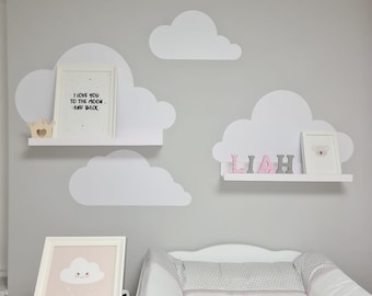 4 cloud stickers, wall stickers, wall decals, stickers, baby room, children's room, wall decoration, interior design ideas, wall decals, self-adhesive