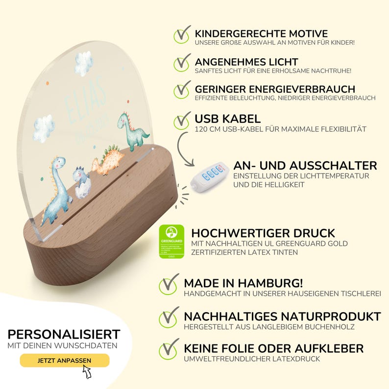Personalisierte Nachtlampe mit Name LED-Licht fürs Kinderzimmer
personalisiertes Geschenk Geburt oder Taufe
Kinderzimmer Nachtlicht mit Tiermotiv und personalisiert
Holz Nachtlampe mit Wunschname  ideales Geschenk für Mädchen und Jungen
Einschlafhilfe personalisierte Nachtlampe mit Waldtier-Motiv fürs Kinderzimmer
Dimmbare LED-Lampe mit Namen – Kinder Nachtlicht personalisiert
Nachtlicht aus Holz Babyzimmer
Nachtlicht mit Regenbogen-Motiv und Wunschname – 
Geschenkidee zur Geburt oder Babyparty