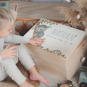 Caja de recuerdos de bebé personalizada con nombre: regalo de nacimiento, regalo de bautizo, caja de recuerdos para bebé, regalo para bebé niña niño