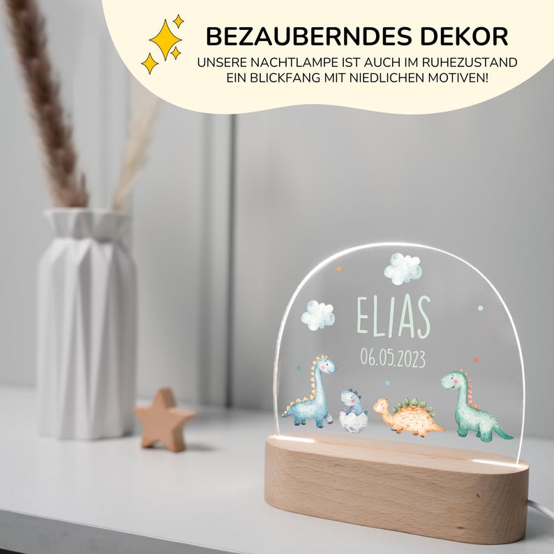 Personalisierte Nachtlampe mit Name LED-Licht fürs Kinderzimmer
personalisiertes Geschenk Geburt oder Taufe
Kinderzimmer Nachtlicht mit Tiermotiv und personalisiert
Holz Nachtlampe mit Wunschname  ideales Geschenk für Mädchen und Jungen
Einschlafhilfe personalisierte Nachtlampe mit Waldtier-Motiv fürs Kinderzimmer
Dimmbare LED-Lampe mit Namen – Kinder Nachtlicht personalisiert
Nachtlicht aus Holz Babyzimmer
Nachtlicht mit Regenbogen-Motiv und Wunschname – 
Geschenkidee zur Geburt oder Babyparty