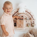 Magentic Toniebox shelf personalized with name for 22 wooden figures, and motif, measuring bar, christening gift, children's room, birthday