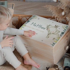 Gepersonaliseerde babyherinneringsdoos met naam, cadeau voor geboorte, doopcadeau, herinneringsdoos baby, babycadeau meisje jongen, herinneringsdoos