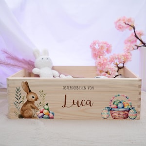 Osterkiste personalisiert, Osterkörbchen, Osternest, Osterkiste Holz, Osterbox, Ostern Baby, Ostern Kind, Ostergeschenk, Geschenk Ostern