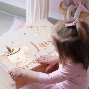 Personalisierte Baby-Erinnerungskiste mit Name,Geschenk zur Geburt, Taufgeschenk, Erinnerungsbox Baby, Babygeschenk Mädchen Junge, Memorybox