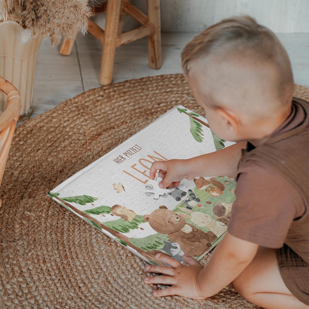 Personalisierte Holzpuzzle Mit Namen – Montessori-Spielzeug Für Kinder Ab 1-3 Jahre, Inkl. Tiermotive, Fördert Buchstaben & Motorik Personalisierte Holzpuzzle Mit Namen – Montessori-Spielzeug Für Kinder Ab 1-3 Jahre, Inkl. Tiermotive, Fördert Buchstaben & Motorik