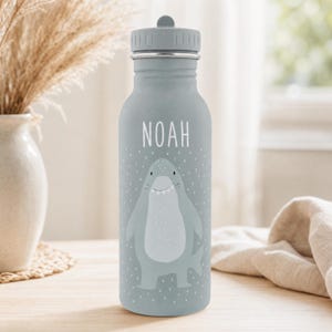 Einhorn Trinkflasche personalisiert mit Name aus Edelstahl, für Mädchen zur Einschulung