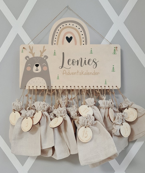 Personalized Advent Calendar With Name, Christmas, Advent Calendar Made of  Wood, Advent, Jute Bags, Advent Calendar to Fill, Children - Etsy
