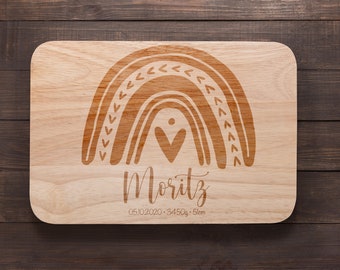 Planche à petit-déjeuner pour enfants, cadeau de naissance, planche personnalisée, cadeau d'anniversaire, planche en bois gravée, cadeau de baptême